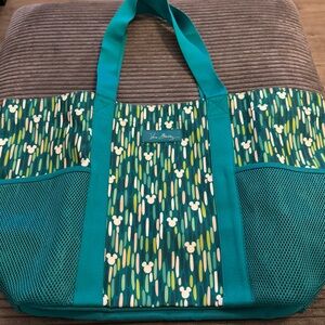 Vera Bradley Green Canvas Tote Disney Parks Original Mickey Mouse Large New